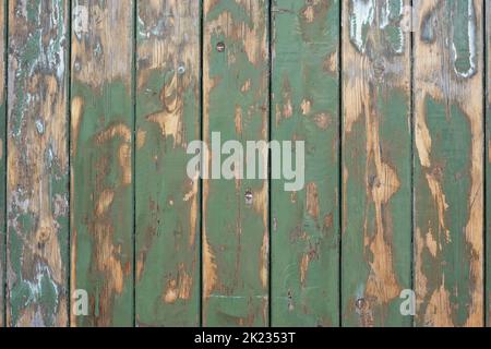 old weathered wood background with green paint patina texture Stock Photo