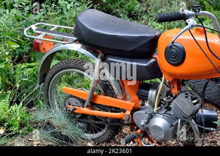 Karpaty is a Soviet moped produced at the Lvov Motor Plant in Ukraine. Stock Photo