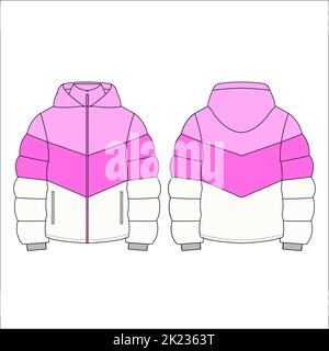 Padded Jacket Design with Color Template Stock Photo