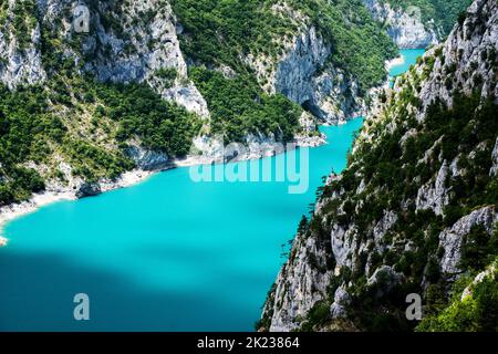 Canyon lake Piva, Montenegro Stock Photo