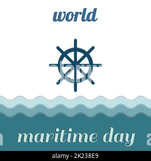 papercut postcard world maritime day Stock Vector