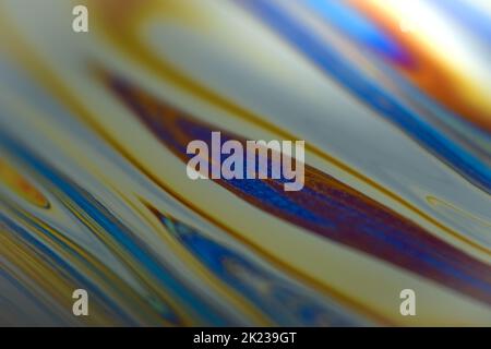Selective focus multicolor abstract сloseup surface of soap bubble Stock Photo