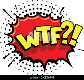 Wtf speech bubble in color pop art style Stock Vector