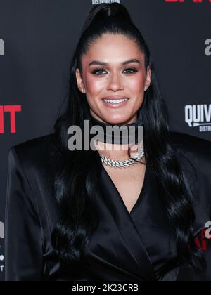 LOS ANGELES, CALIFORNIA, USA - SEPTEMBER 21: American model, television host and beauty pageant titleholder - Miss World America 2016 Audra Mari arrives at the World Premiere Of Redbox Entertainment and Quiver Distribution's 'Bandit' held at the Harmony Gold Theater on September 21, 2022 in Los Angeles, California, United States. (Photo by Xavier Collin/Image Press Agency) Stock Photo