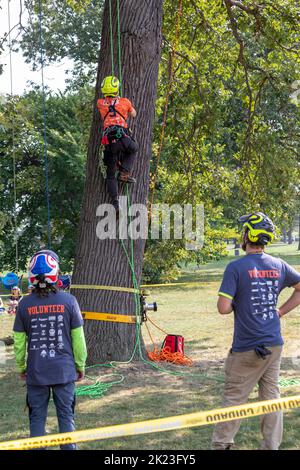Detroit, Michigan - Professional arborists compete in the Michigan Tree ...