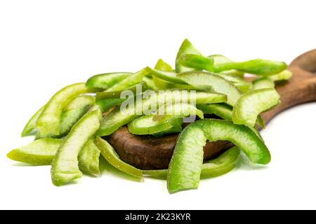 Dried pomelo slice isolated on a white background. Dried fruit in sunlight. close up Stock Photo