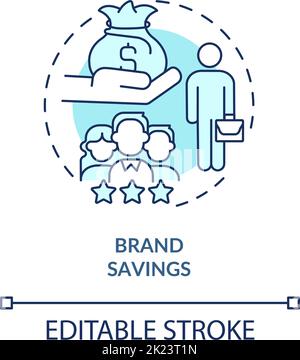 Brand savings turquoise concept icon Stock Vector