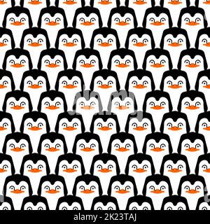 Penguin pattern seamless. Penguins background. polar bird texture Stock Vector