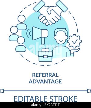 Referral advantage program turquoise concept icon Stock Vector