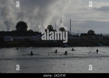 Racice, Czech Republic. 22nd Sep, 2022. Day 5 of the 2022 World Rowing Championships at the Labe Arena Racice on September 22, 2022 in Racice, Czech Republic. Credit: Vit Cerny/CTK Photo/Alamy Live News Stock Photo