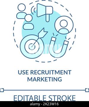 Use recruitment marketing turquoise concept icon Stock Vector