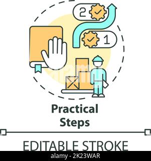 Practical steps concept icon Stock Vector