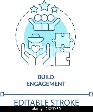 Build engagement turquoise concept icon Stock Vector