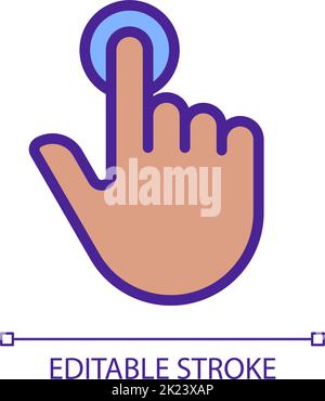 Finger touch gesture pixel perfect RGB color icon Stock Vector