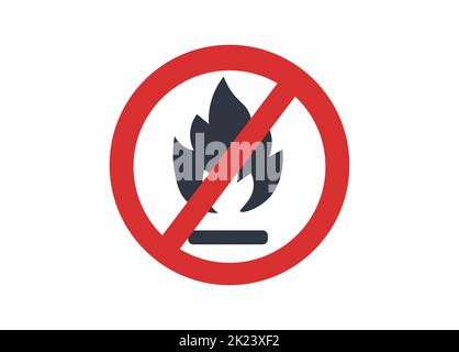 No fire sign icon on white background. Stock Vector