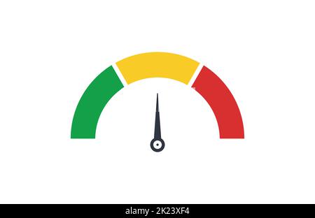 Low, moderate and high gauges icon on white background. Stock Vector