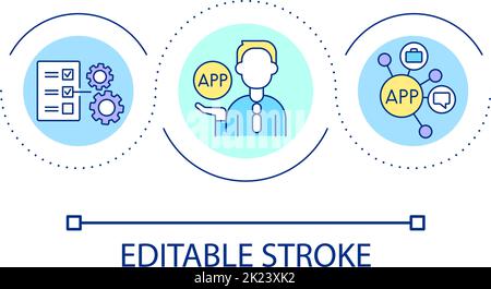 App for business communication and planning loop concept icon Stock Vector