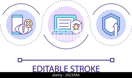 Protection from spyware loop concept icon Stock Vector