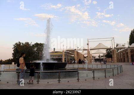 Amman, Jordan : Fountain (water) in AlHussein Public Parks Stock Photo