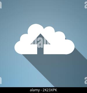 Cloud upload. Conceptual image representing modern cloud computing. Stock Photo