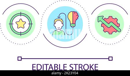 Innovative solutions to reach success loop concept icon Stock Vector