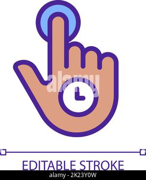 Hold gesture pixel perfect RGB color icon Stock Vector