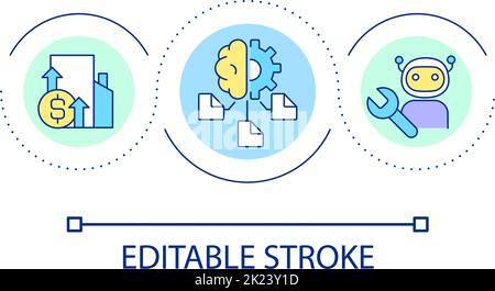 AI for business success loop concept icon Stock Vector