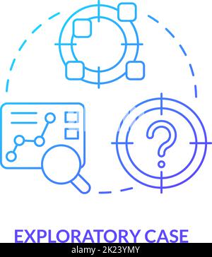 Exploratory case blue gradient concept icon Stock Vector