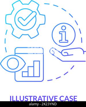 Illustrative case blue gradient concept icon Stock Vector