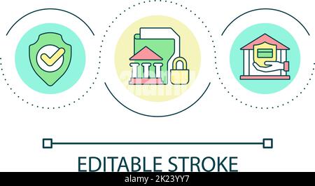 Bank account security loop concept icon Stock Vector
