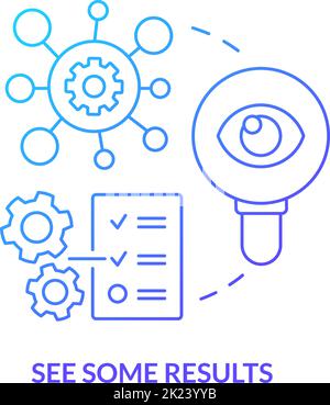 See some results blue gradient concept icon Stock Vector