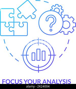 Focus your analysis blue gradient concept icon Stock Vector