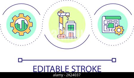 Urban construction site loop concept icon Stock Vector