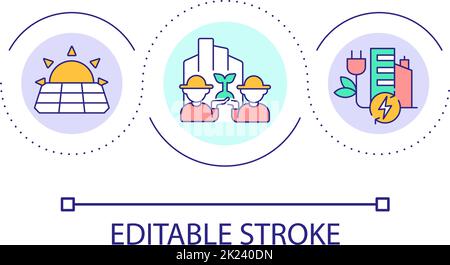 Alternative energy sources loop concept icon Stock Vector