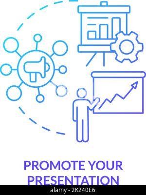 Promote your presentation blue gradient concept icon Stock Vector