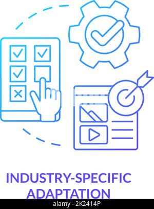 Industry specific adaptation blue gradient concept icon Stock Vector