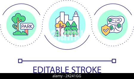 Park zones development loop concept icon Stock Vector