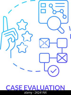 Case evaluation blue gradient concept icon Stock Vector