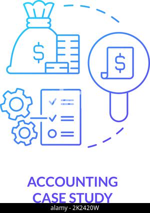 Accounting case study blue gradient concept icon Stock Vector