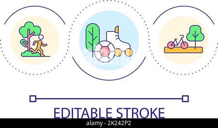 Activity and healthy lifestyle loop concept icon Stock Vector