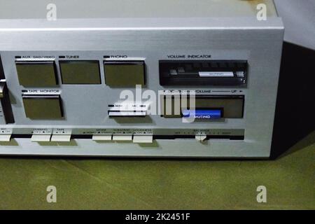 Krasnodar, Russia - November 1, 2020: integrated amplifier class super A. jvc ax-50. Vintage equipment from the 80s. Stock Photo