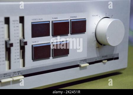 Krasnodar, Russia - November 1, 2020: integrated amplifier class super A. jvc ax-50. Vintage equipment from the 80s. Stock Photo