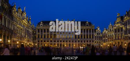 A picture of the Grand Place at sunset / evening (blue hour), in Brussels. Stock Photo