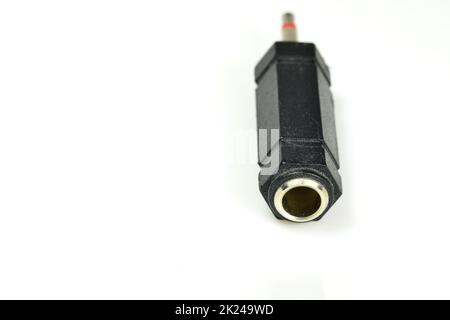 phone jack coupling 6.35 mm to 3.5 mm in a closeup Stock Photo