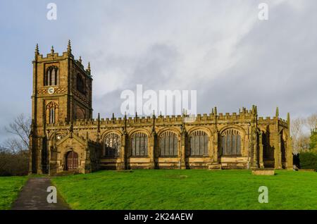 The Parish Church of St. Mary the Virgin in Mold, Flintshire Stock Photo