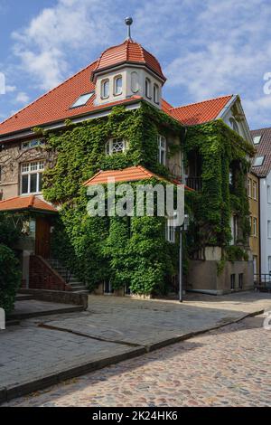GREIFSWALD, GERMANY - JULY 31, 2021: Streets of the old city. University and Hanseatic City of Greifswald is a city in the state of Mecklenburg-Vorpom Stock Photo
