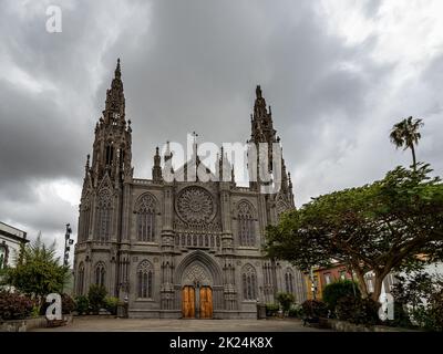 San Juan Bautista Church at Arucas, Gran Canaria Island, Canary Islands, Spain in Europe Stock Photo