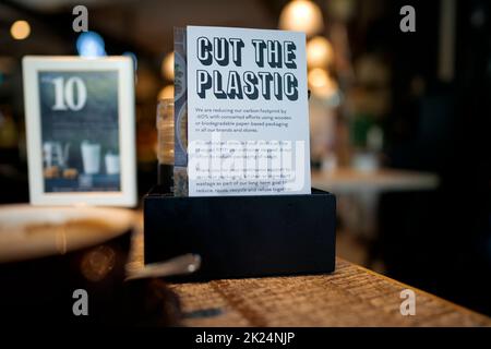 STOP USING PLASTIC STRAW Stock Photo