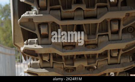 Image of a Merkava Tank  caterpillar track, Israeli Main Battle Tank Stock Photo