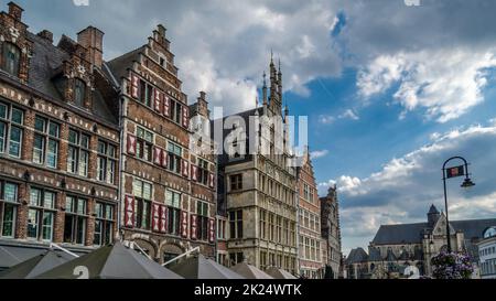 Urban landscape, typical Flemish architecture in the city of Ghent, Belgium Stock Photo